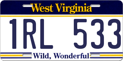 WV license plate 1RL533