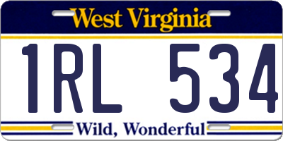 WV license plate 1RL534