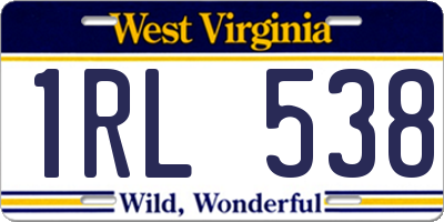 WV license plate 1RL538