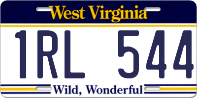 WV license plate 1RL544