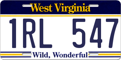 WV license plate 1RL547