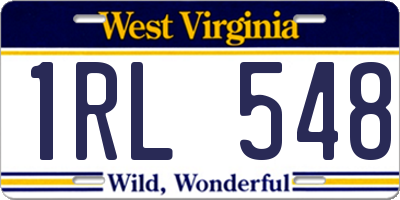 WV license plate 1RL548