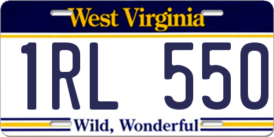 WV license plate 1RL550