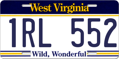 WV license plate 1RL552