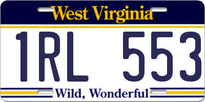 WV license plate 1RL553
