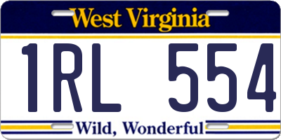 WV license plate 1RL554