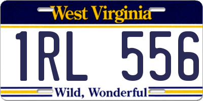 WV license plate 1RL556