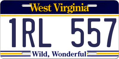 WV license plate 1RL557
