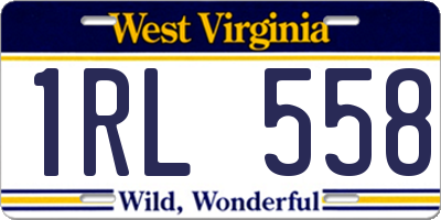 WV license plate 1RL558