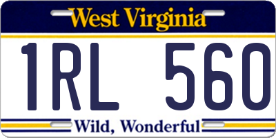 WV license plate 1RL560