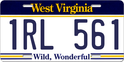 WV license plate 1RL561