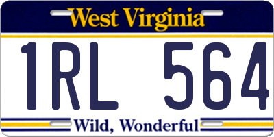 WV license plate 1RL564