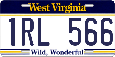 WV license plate 1RL566