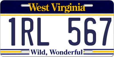 WV license plate 1RL567