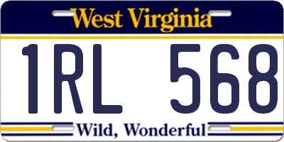 WV license plate 1RL568