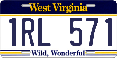 WV license plate 1RL571