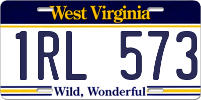 WV license plate 1RL573