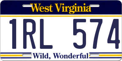 WV license plate 1RL574