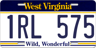 WV license plate 1RL575