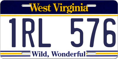 WV license plate 1RL576