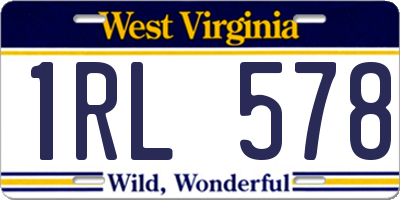 WV license plate 1RL578