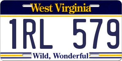 WV license plate 1RL579