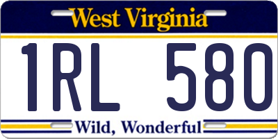WV license plate 1RL580
