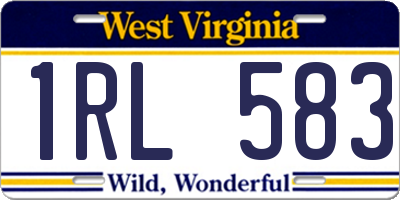 WV license plate 1RL583