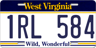 WV license plate 1RL584
