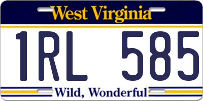 WV license plate 1RL585