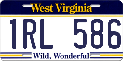 WV license plate 1RL586