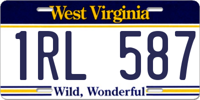 WV license plate 1RL587