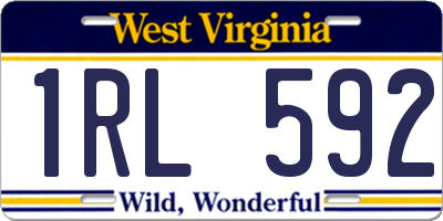WV license plate 1RL592