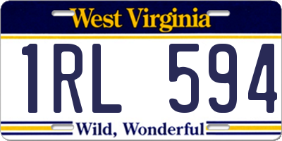 WV license plate 1RL594