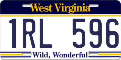 WV license plate 1RL596