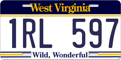 WV license plate 1RL597