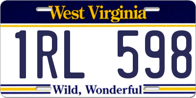 WV license plate 1RL598