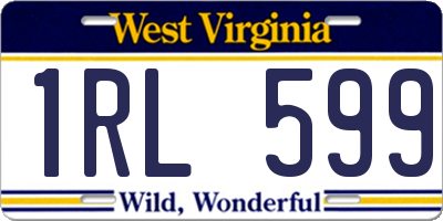 WV license plate 1RL599