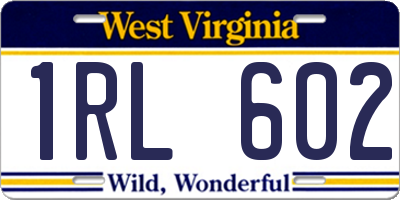 WV license plate 1RL602