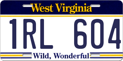 WV license plate 1RL604