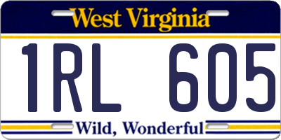 WV license plate 1RL605