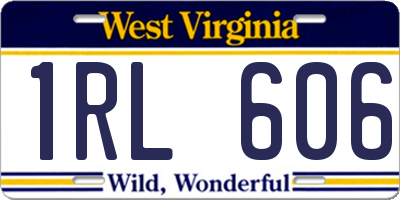 WV license plate 1RL606