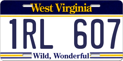WV license plate 1RL607