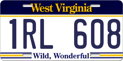 WV license plate 1RL608