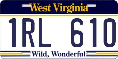 WV license plate 1RL610