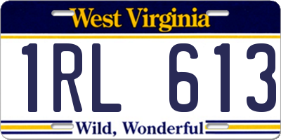 WV license plate 1RL613