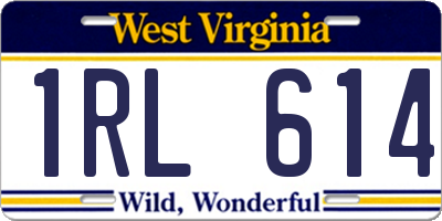 WV license plate 1RL614
