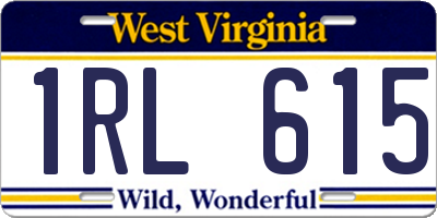 WV license plate 1RL615