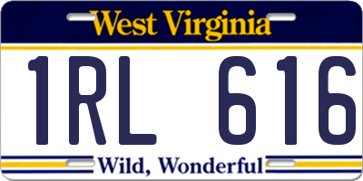WV license plate 1RL616