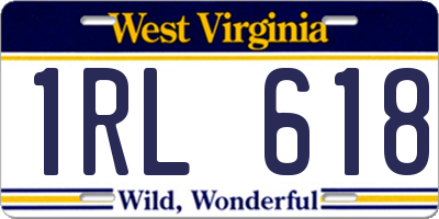 WV license plate 1RL618